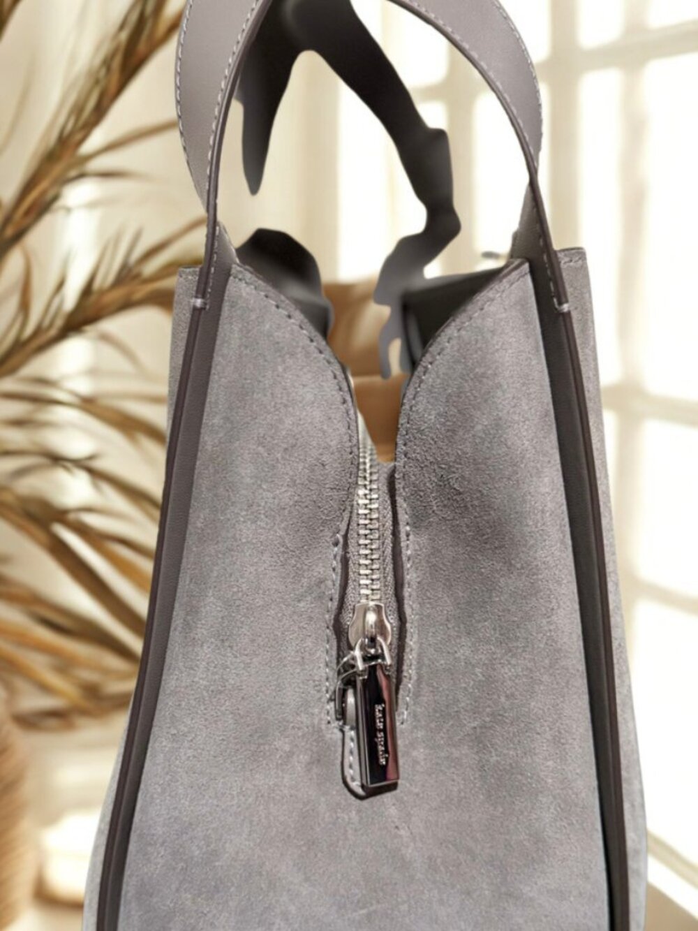 Kate Spade Somerton Street Caryl Hobo Gray Suede NWT - Picture 3 of 6